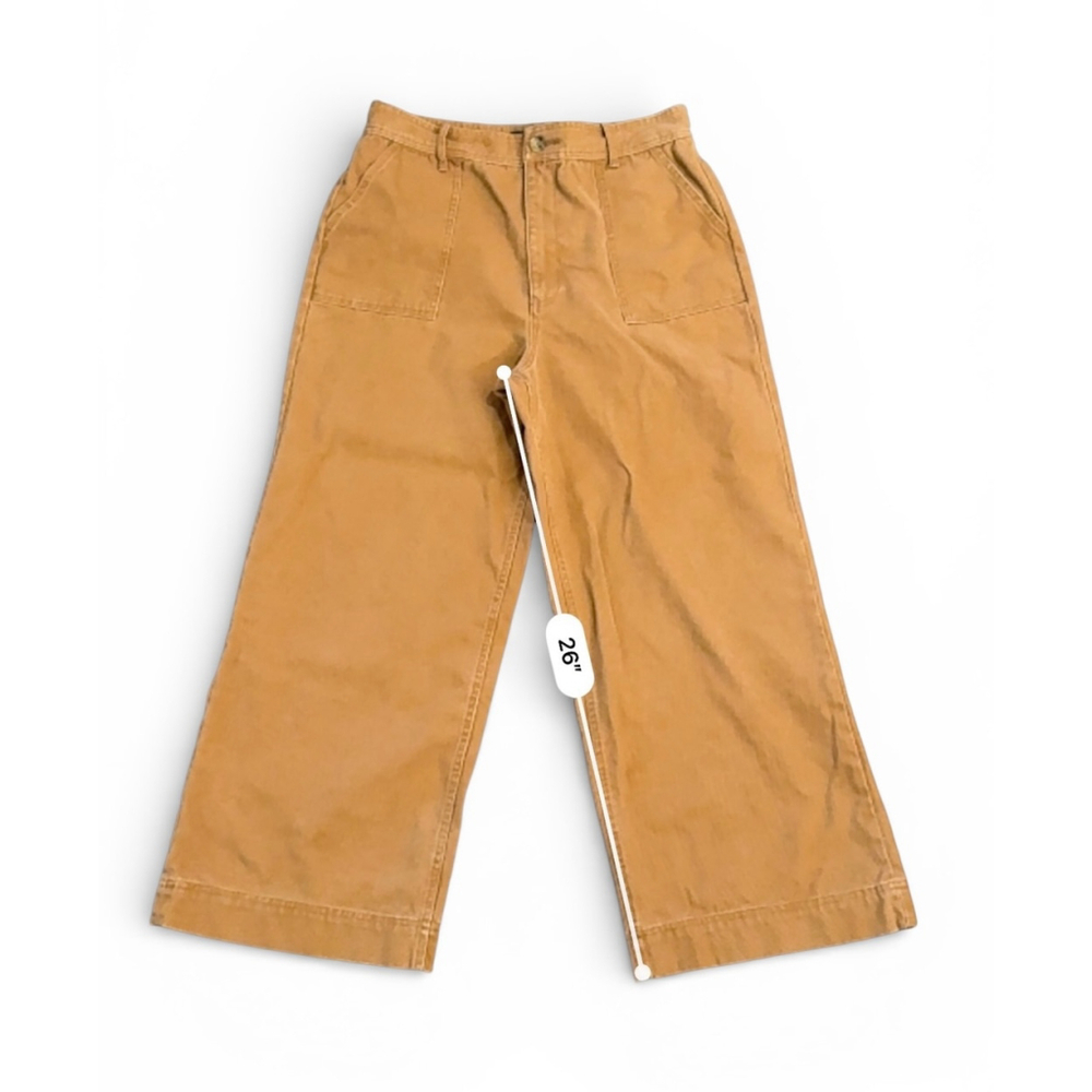 Frye Women's Nadia Trouser High-waist Wide-leg Canvas Pants Color:Nutmeg Sz 30 - Picture 6 of 10